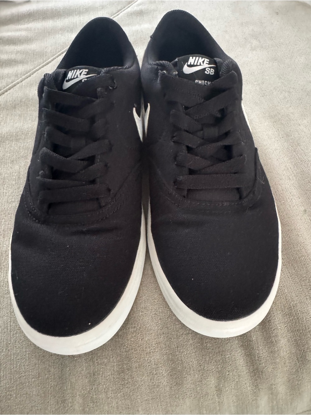 Men's Nike Check Black Canvas Skate Shoes